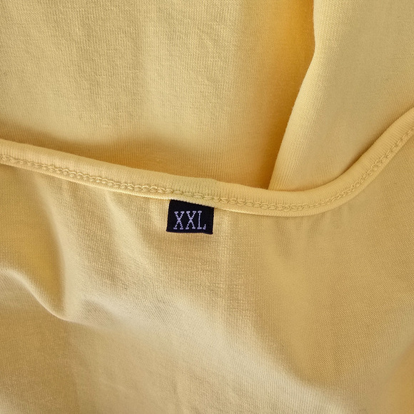 Ouges Wrap Midi Dress Women's XXL Yellow V-Neck Short Sleeve NWOT - Picture 3 of 14